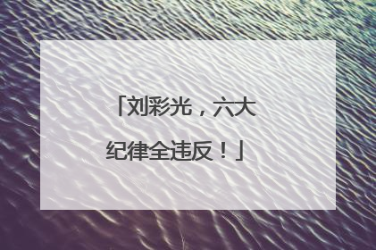 刘彩光，六大纪律全违反！