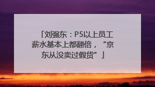 刘强东：P5以上员工薪水基本上都翻倍，“京东从没卖过假货”