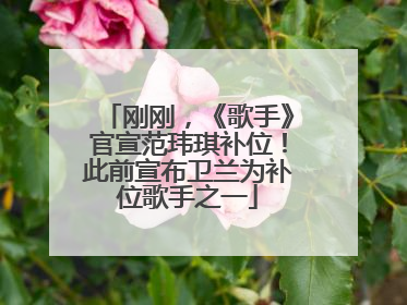刚刚，《歌手》官宣范玮琪补位！此前宣布卫兰为补位歌手之一
