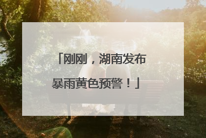 刚刚，湖南发布暴雨黄色预警！