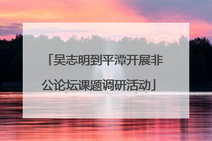 吴志明到平潭开展非公论坛课题调研活动