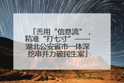 善用“信息流”，精准“打七寸”——湖北公安省市一体深挖串并力破民生案