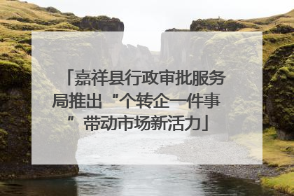嘉祥县行政审批服务局推出“个转企一件事”带动市场新活力