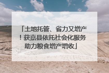 土地托管、省力又增产！获嘉县依托社会化服务助力粮食增产增收