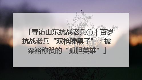 寻访山东抗战老兵①｜百岁抗战老兵“双枪滕黑子”：被粟裕称赞的“孤胆英雄”