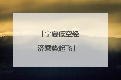 宁夏低空经济乘势起飞
