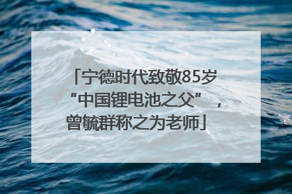 宁德时代致敬85岁“中国锂电池之父”，曾毓群称之为老师