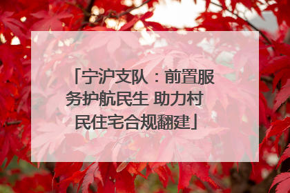 宁沪支队：前置服务护航民生 助力村民住宅合规翻建
