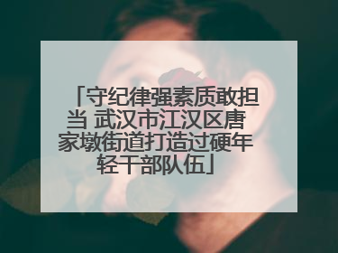 守纪律强素质敢担当 武汉市江汉区唐家墩街道打造过硬年轻干部队伍