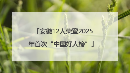 安徽12人荣登2025年首次“中国好人榜”