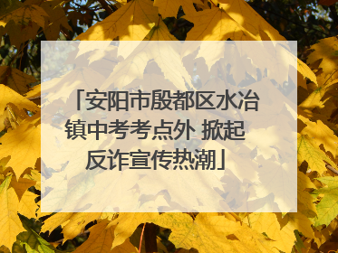 安阳市殷都区水冶镇中考考点外 掀起反诈宣传热潮