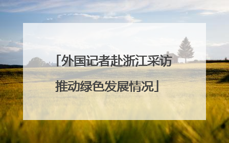 外国记者赴浙江采访推动绿色发展情况