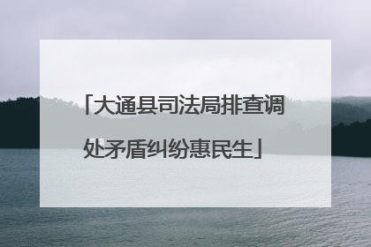 大通县司法局排查调处矛盾纠纷惠民生