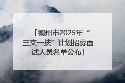德州市2025年“三支一扶”计划招募面试人员名单公布