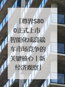 尊界S800正式上市 智能化成高端车市场竞争的关键核心丨新经济观察
