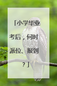 小学毕业考后，何时派位、报到？