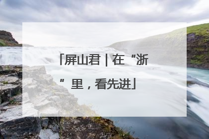 屏山君｜在“浙”里，看先进