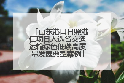 山东港口日照港仨项目入选省交通运输绿色低碳高质量发展典型案例