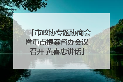 市政协专题协商会暨重点提案督办会议召开 黄喜忠讲话