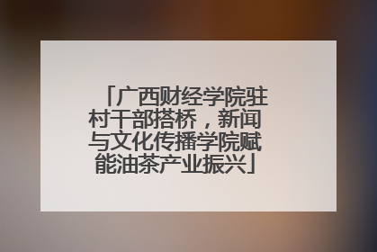广西财经学院驻村干部搭桥，新闻与文化传播学院赋能油茶产业振兴