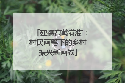 建德高岭花街：村民画笔下的乡村振兴新画卷