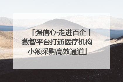 强信心·走进百企丨数智平台打通医疗机构小额采购高效通道