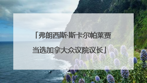 弗朗西斯·斯卡尔帕莱贾当选加拿大众议院议长