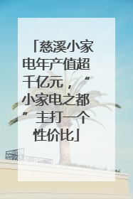 慈溪小家电年产值超千亿元，“小家电之都”主打一个性价比