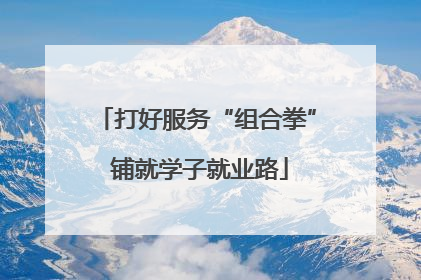 打好服务“组合拳” 铺就学子就业路