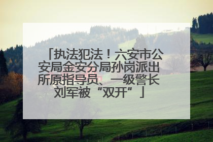 执法犯法！六安市公安局金安分局孙岗派出所原指导员、一级警长刘军被“双开”