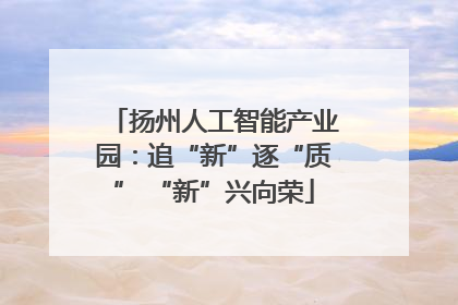 扬州人工智能产业园：追“新”逐“质” “新”兴向荣