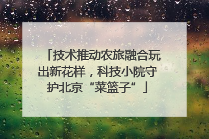 技术推动农旅融合玩出新花样，科技小院守护北京“菜篮子”
