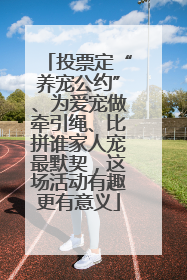 投票定“养宠公约”、为爱宠做牵引绳、比拼谁家人宠最默契，这场活动有趣更有意义