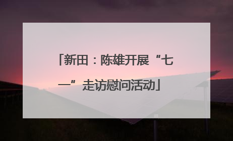 新田：陈雄开展“七一”走访慰问活动