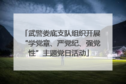 武警娄底支队组织开展“学党章、严党纪、强党性”主题党日活动