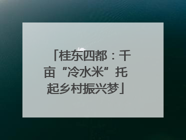 桂东四都：千亩“冷水米”托起乡村振兴梦