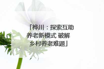 桦川：探索互助养老新模式 破解乡村养老难题