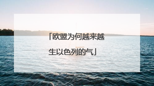 欧盟为何越来越生以色列的气