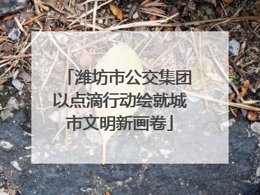 潍坊市公交集团以点滴行动绘就城市文明新画卷