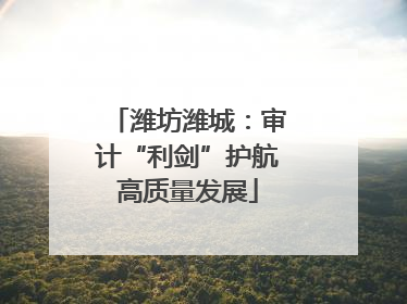 潍坊潍城：审计“利剑”护航高质量发展