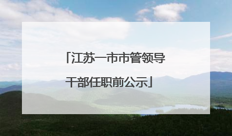 江苏一市市管领导干部任职前公示