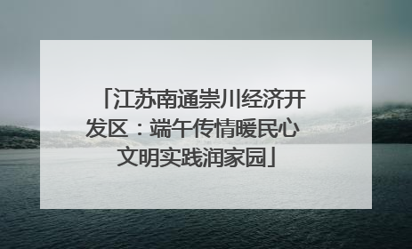 江苏南通崇川经济开发区：端午传情暖民心 文明实践润家园