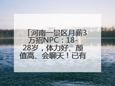 河南一景区月薪3万招NPC：18-28岁，体力好、颜值高、会聊天！已有1000多人应聘