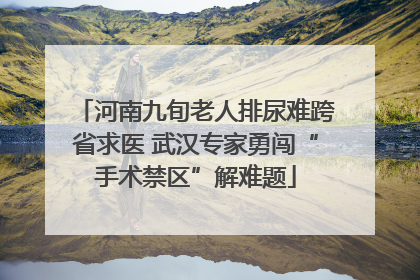 河南九旬老人排尿难跨省求医 武汉专家勇闯“手术禁区”解难题
