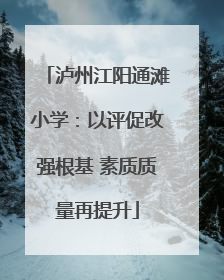 泸州江阳通滩小学：以评促改强根基 素质质量再提升