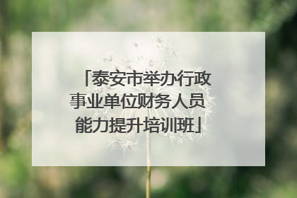 泰安市举办行政事业单位财务人员能力提升培训班