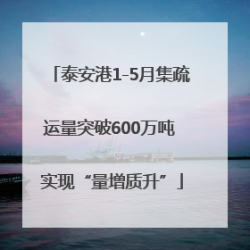 泰安港1-5月集疏运量突破600万吨 实现“量增质升”