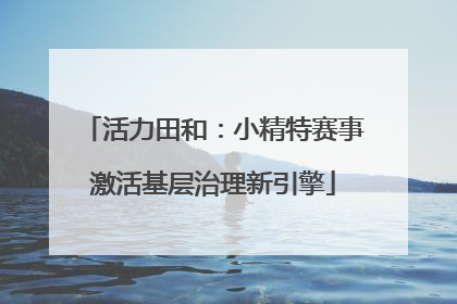 活力田和：小精特赛事激活基层治理新引擎