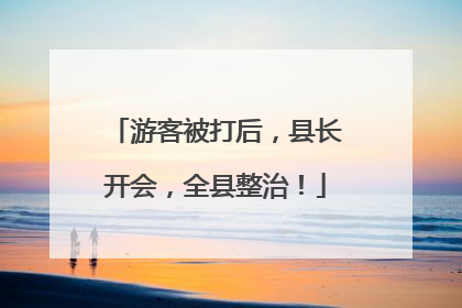 游客被打后，县长开会，全县整治！