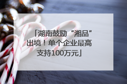 湖南鼓励“湘品”出境！单个企业最高支持100万元
